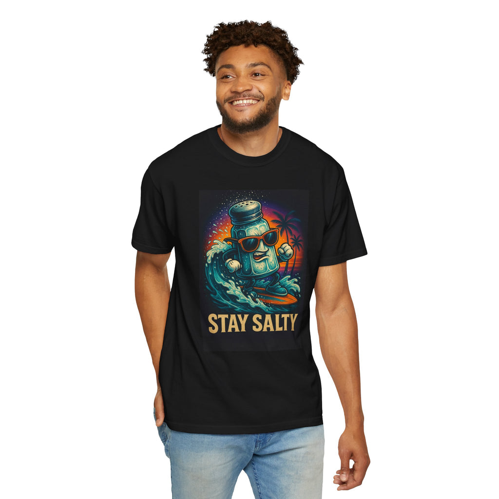 Stay Salty Beach T-Shirt — Funny Coastal Pun Tee for Beach Lovers