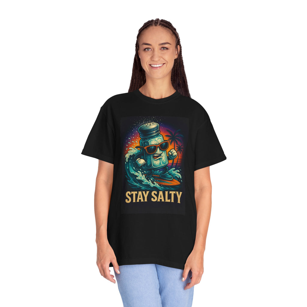 Stay Salty Beach T-Shirt — Funny Coastal Pun Tee for Beach Lovers