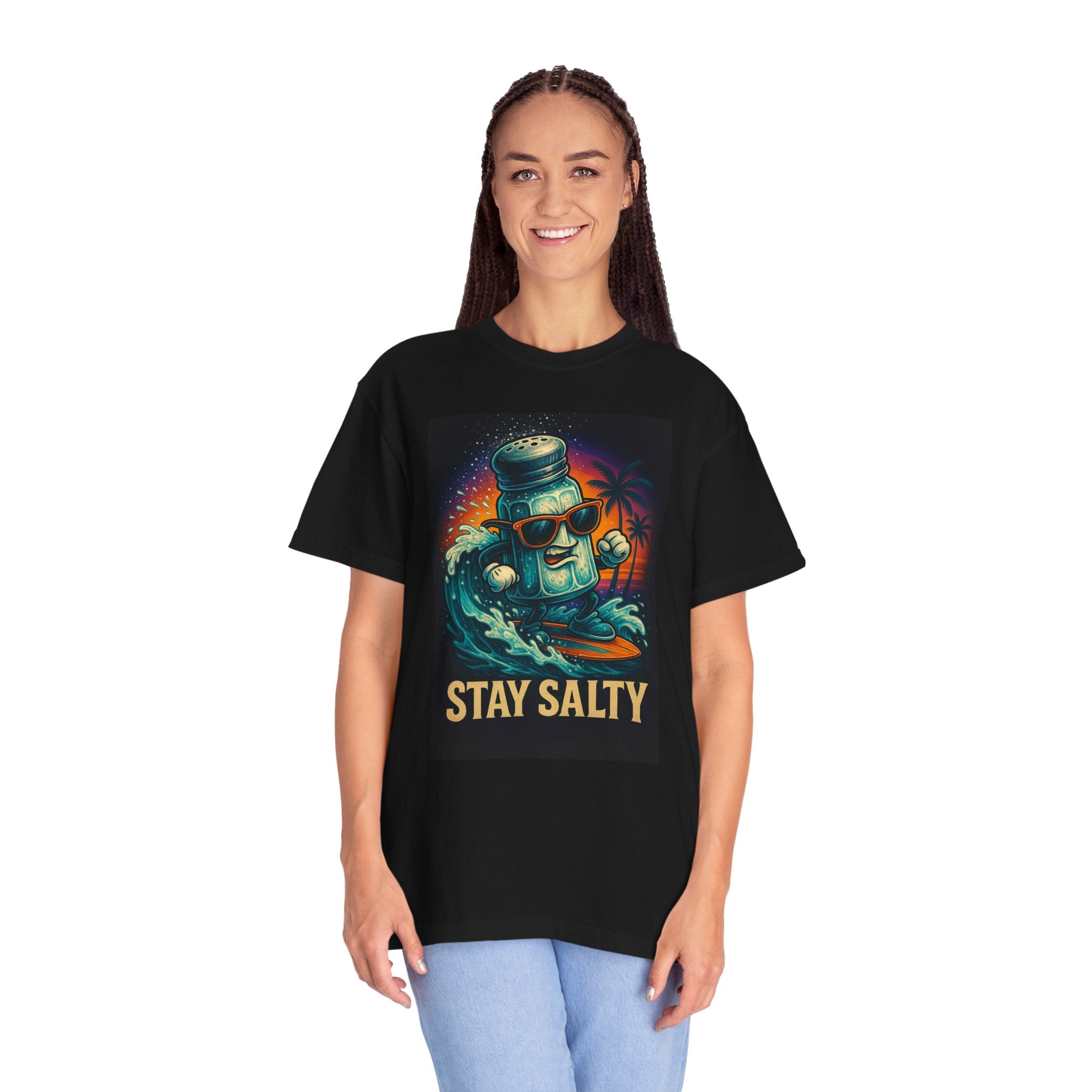 Stay Salty Beach T-Shirt — Funny Coastal Pun Tee for Beach Lovers