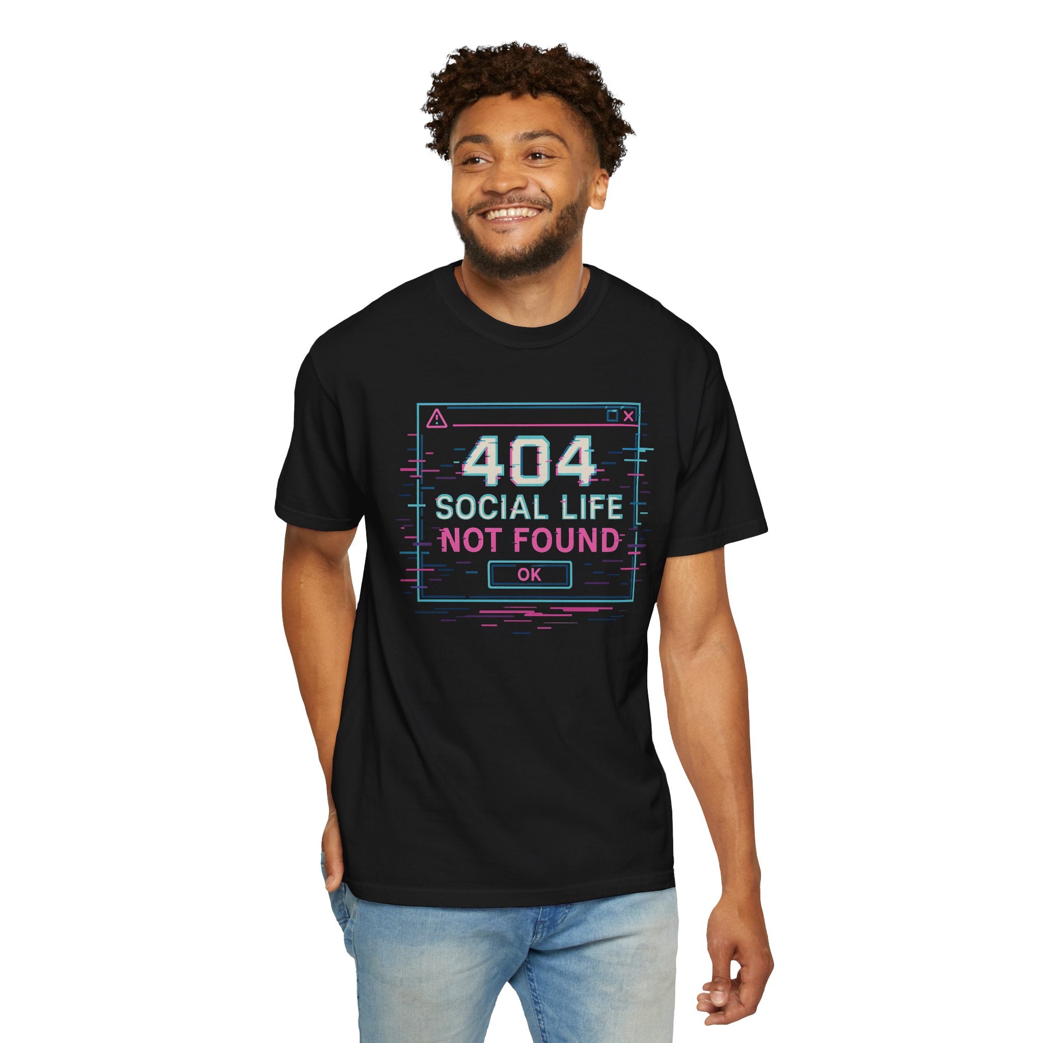 404 Social Life Not Found T-Shirt — Funny Pun Graphic Tee